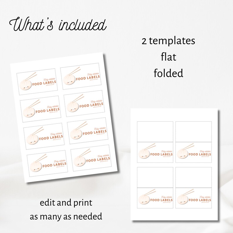 Mini Dumpling Label Dumpling Party Food Labels, Food Tents, Baby Shower, First Birthday ...