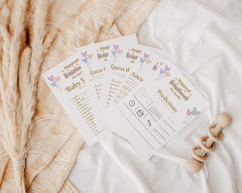 Printable Disney Baby Shower Activities – Instant download of baby shower games with a magical theme, perfect for Disney-loving parents-to-be and their guests