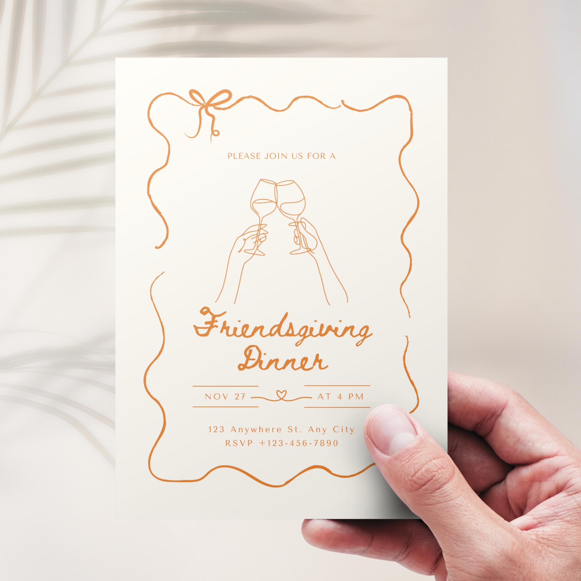 Editable Friendsgiving Invitation Template | 5x7 Digital Download ...