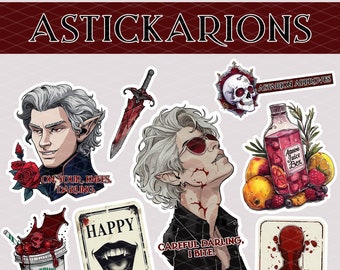 Astickarions — Hand Drawn Stickers for Astarion Lovers, Baldur's Gate 3