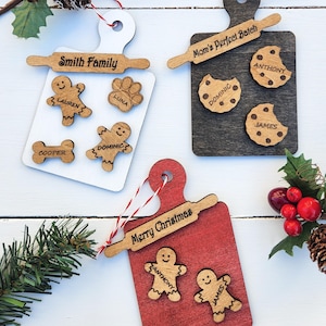 Custom Family Christmas Ornament – Laser Cut Wood, Personalized Gingerbread