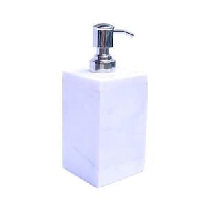 Natural Hand crafted White Marble  Soap Dispenser SQUARE SHAPE