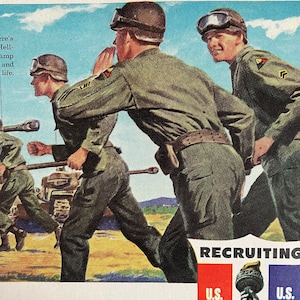 1949 U.S. Army Vintage Recruitment Ad Vintage United States Military Advertisement U.S. Air Force Infantry Divisions Vintage Ad Advertising