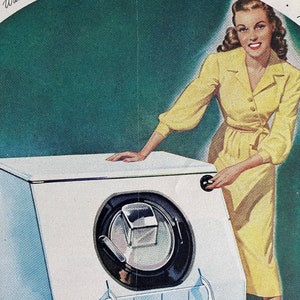 1948 Westinghouse Vintage Ad 1940s Advertisement Retro Decor Vintage Wall Art Housewife Vintage Print Ad Domestic Scene Vintage Decor