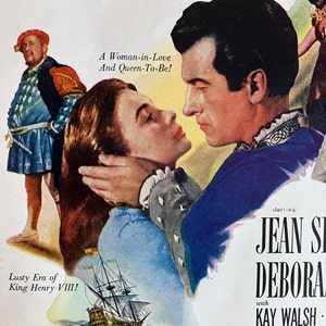 1953 Jean Simmons in &quot;Young Bess&quot; Vintage Ad Vintage Movie Advertisement Classic Hollywood MGM Old Hollywood Movie Stars Original Print Ad
