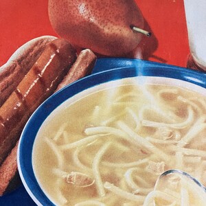1955 CAMPBELL&#39;S Chicken Noodle Soup Vintage Ad Vintage Campbell&#39;s Soup Ad Vintage Print Ad Retro Kitchen Decor Vintage Kitchen Wall Art