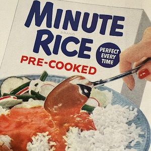 1954 Minute Rice Ad: Original 1950s Kitchen Decor