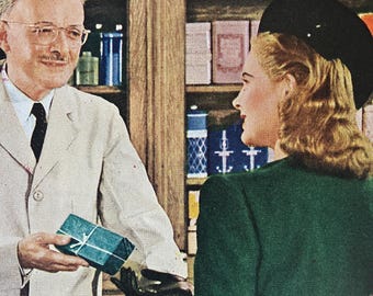 1945 Can Manufacturers Institute Vintage Ad WW2 Vintage Drugstore Advertisement Retro Kitchen Decor 1940s Housewife Kitchen Wall Art