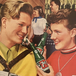 1953 7-Up Vintage Ad Seven Up Ad Pop Culture Vintage Advertisement Vintage Soda Ad Kitchen Wall Art Game Room Decor Soda Pop Beverage Ad