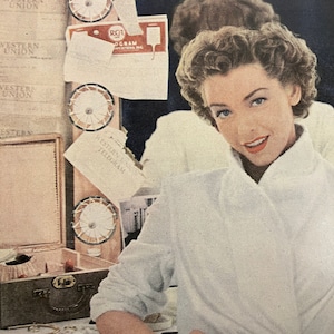 1948 McCall&#39;s Fashion Ad: 1940s Woman in Bathrobe, Vintage Magazine Print