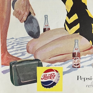 1954 Pepsi-Cola Vintage Ad &quot;Have a Pepsi - the modern, the Light refreshment&quot; 1950s Vintage Soda Ad Vintage Advertisement Kitchen Decor