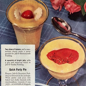 1945 Jell-O Puddings Vintage Advertisement &quot;Like grandma&#39;s-only more so&quot; Vintage Ad 1940s Vintage Jello Ad Jello Advertisement Retro Kitchen