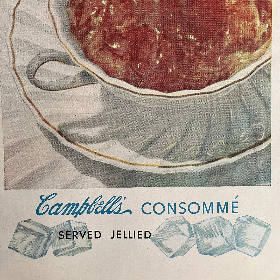 1947 CAMPBELL'S Consomme Soup Ad Food Vintage Campbell's Soup Ad