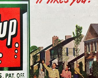Vintage 1948 7up Soda Print Advertisement – Original 40s Magazine