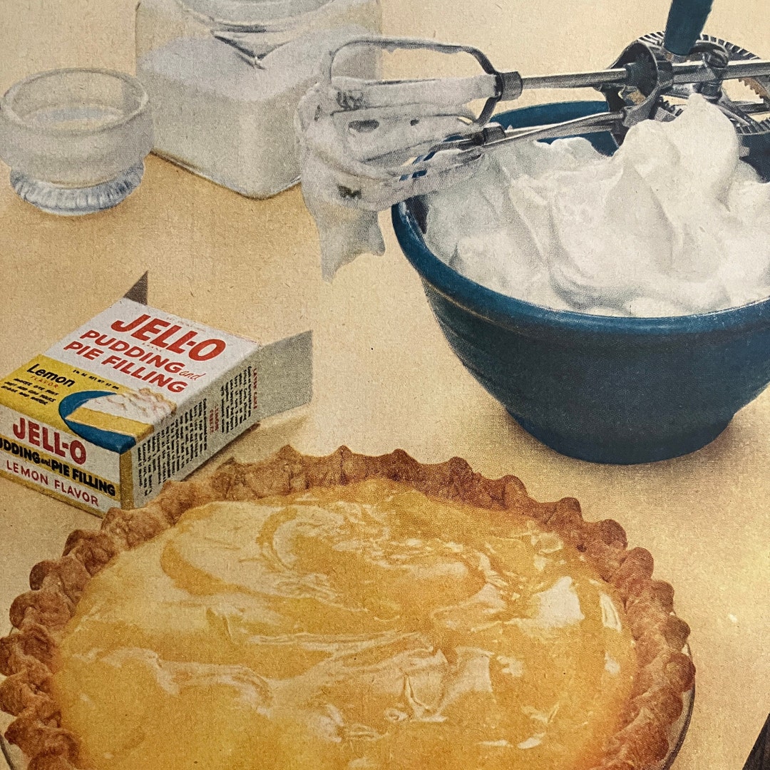 1953 Jello Lemon Pudding and Pie Filling Vintage Ad Vintage Jello Ad