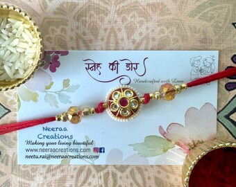 Meenakari Kundan Rakhi for Brother