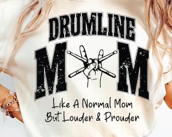 Drumline Mom SVG PNG, Varsity Design, Distressed, Band mama, Loud and Proud Drumline Mom Sublimation Design.