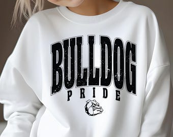 Bulldog Pride Svg PNG, design varié, Bulldog mascotte Svg, équipe de bouledogues Png, sport du lycée, football bouledogues, T-shirt vintage Svg