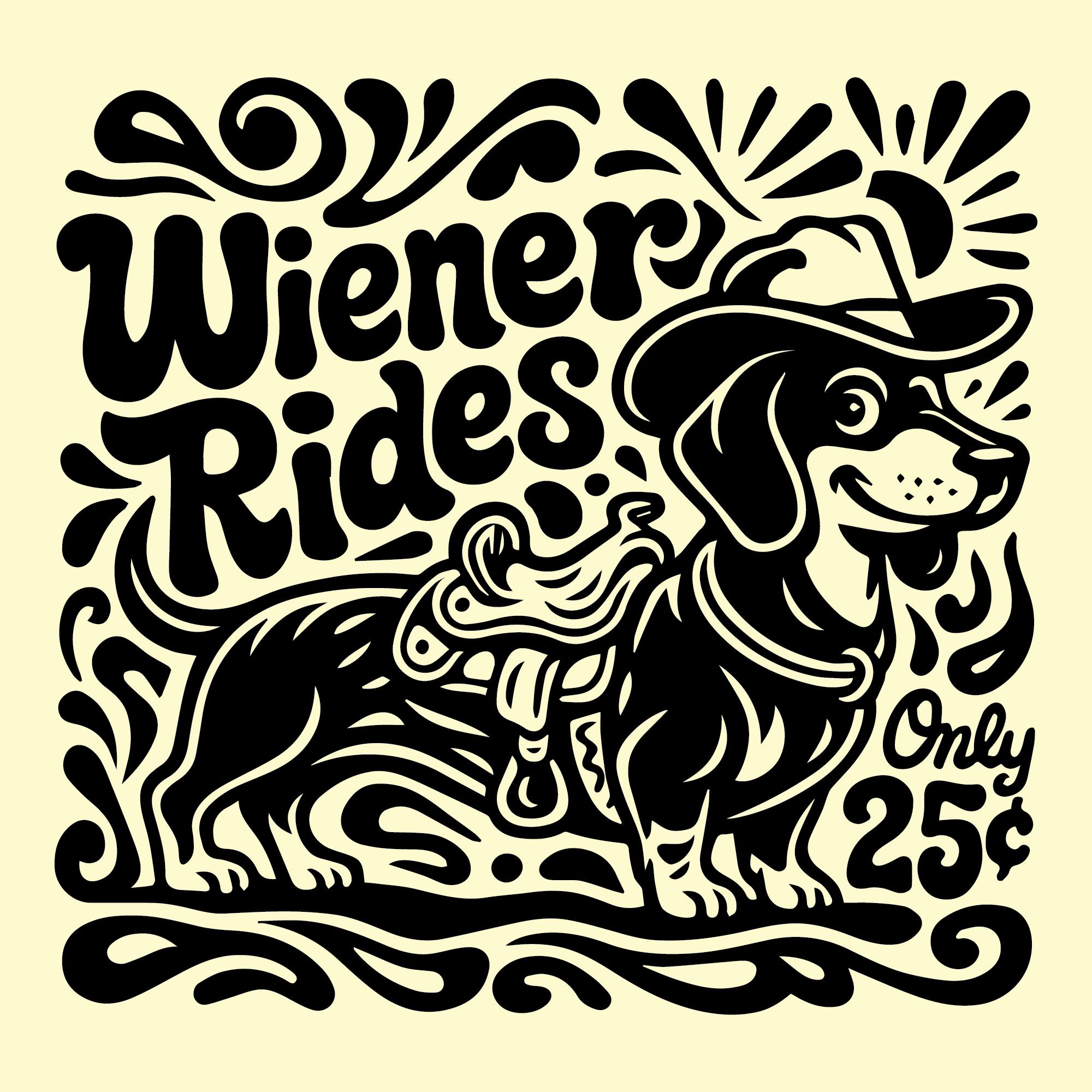 Wiener Rides 25 Cents SVG PNG, Funny Dachshund Dog Adult Joke