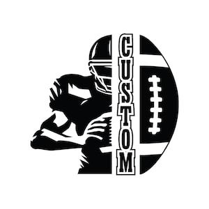Custom Football Name Svg Png, Half Football Player Monogram, Football T-shirt, Football Cheer Mom. Cut File Cricut, Silhouette.