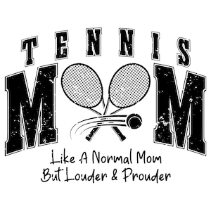 Tennis Mom SVG PNG, Varsity, Distressed, Tennis Mama Svg Png, Loud and Proud Tennis Mom Sublimation Design.