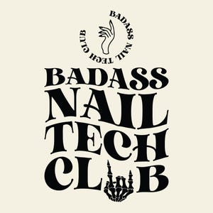 Badass Nail Tech Club SVG PNG gesneden bestand Cricut sublimatie ontwerp, nail tech svg, trendy Nail Tech Svg nagels svg Nail Artist Svg golvend gestapeld