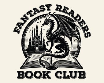 Fantasy Readers Book Club SVG PNG, Librarian Bookish Book Lover Svg Png,Retro Vintage Trendy Fantasy Dragon Svg Png, Sublimation Design.