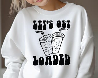 Let's Get Loaded Tea SVG PNG: Retro Wavy Clipart (Cut File)