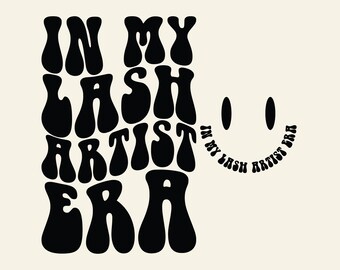 Diseño de camiseta estilo retro ondulado para artistas de pestañas (descarga digital)