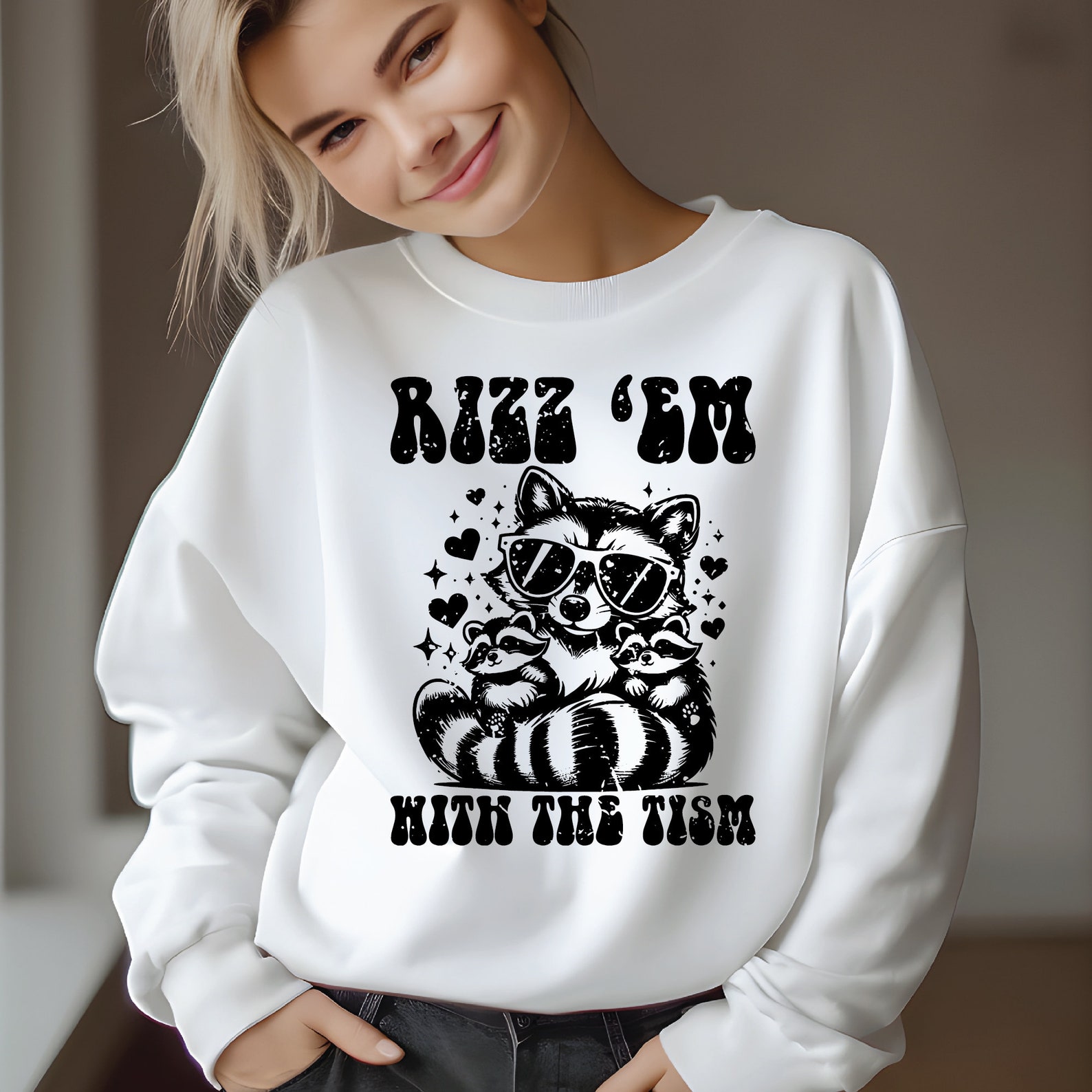 Tism Rizm Svg Rizz Em With the Tism Svg Png, Funny Autism Svg, Raccoon Meme, Autism ...