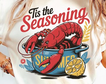 Crawfish Boil Season SVG PNG Cut File Sublimation, Funny Summer, Retro Crawfish Coquette, Vintage design, Fisherman aesthetics.