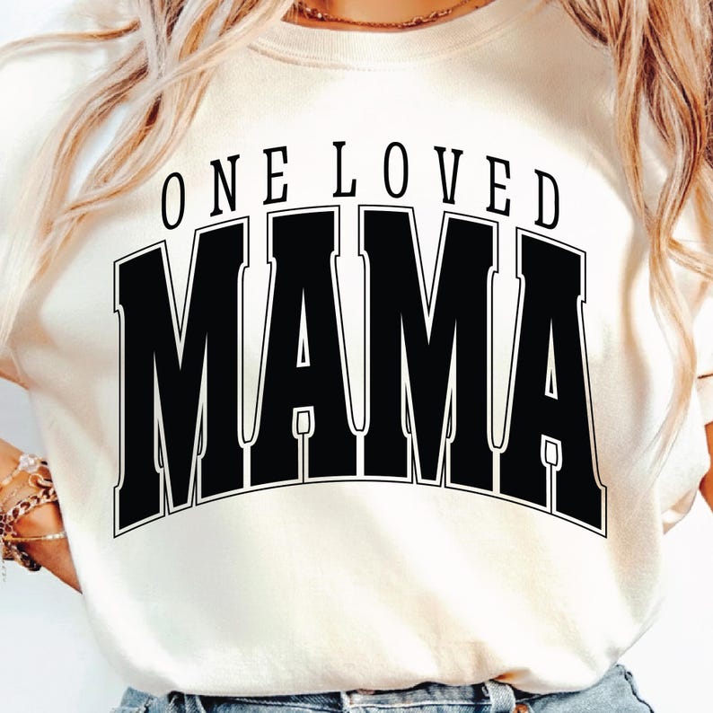 One Loved Mama SVG PNG, Mama Svg, Valentines Day Svg, Retro Valentine ...