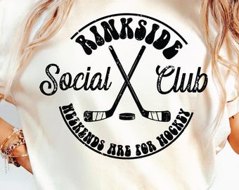 Mamma di hockey SVG PNG, Rinkside Social Club, Maglietta da hockey SVG, Stagione di hockey, Decorazioni per hockey, Maglietta per mamma di hockey SVG, Mamma sportiva SVG.