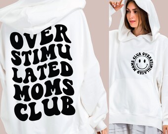 Überreizte Mütter Club SVG, überreizte Mütter Club PNG, coole Mutter Tante Club geschnitten Datei, überreizte Mutter png, Mutter Angst Blatt, Smiley Gesicht geschnitten Datei