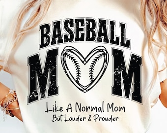 Baseball Mom SVG PNG, Distressed Varsity Design (Digitaler Download)