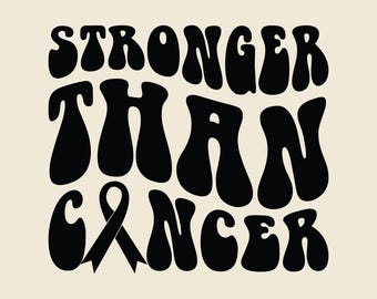Stronger Than Cancer SVG PNG Cut File Cricut Sublimation, Warrior, Breast Cancer, Silhouette, Cancer Awareness, Cancer Survivor.