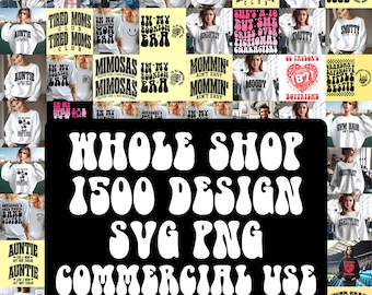 Entire Shop with Commercial Use ( Lifetime Access ) More than 2000 Retro Groovy Wavy Vintage Retro Svg Png Design Bundle.