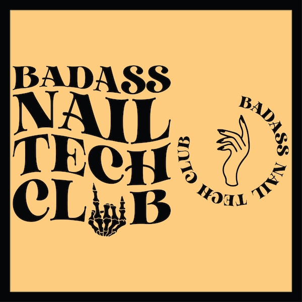 Badass Nail Tech Club SVG PNG Cut File Cricut Sublimation Design, nail tech svg, Trendy Nail Tech Svg nails svg Nail Artist Svg Wavy stacked