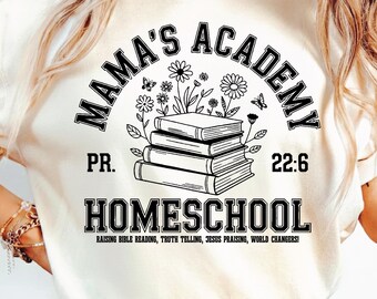 Mama's Academy SVG PNG, Homeschool, Retro Vintage Varsity Homeschooling Mom Gift, Mother's Day.