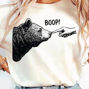 Beervinger neus aanraken SVG PNG, grizzlybeer, papabeer, zwarte beer, grappig vintage dier, grappige meme-uitspraken, sublimatieontwerp.