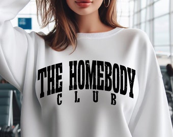 Le club des casanier Svg png, sublimation antisociale, rétro introverti Svg, rester à la maison, amour-propre Svg, devant dos chemise, fichier coupé.