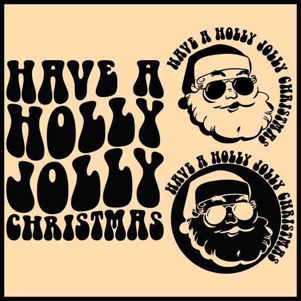 Have A Holly Jolly Christmas Svg Png, Retro Holly Jolly Christmas SVG PNG, Christmas Sublimation, Holiday Shirt Design, Groovy Winter, Wavy