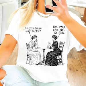 Grappige vloekwoorden SVG PNG, F-woord grappige citaten schets, vrouwen die poker spelen, heb je nog iets? Go Fish Girl, sublimatieontwerp.