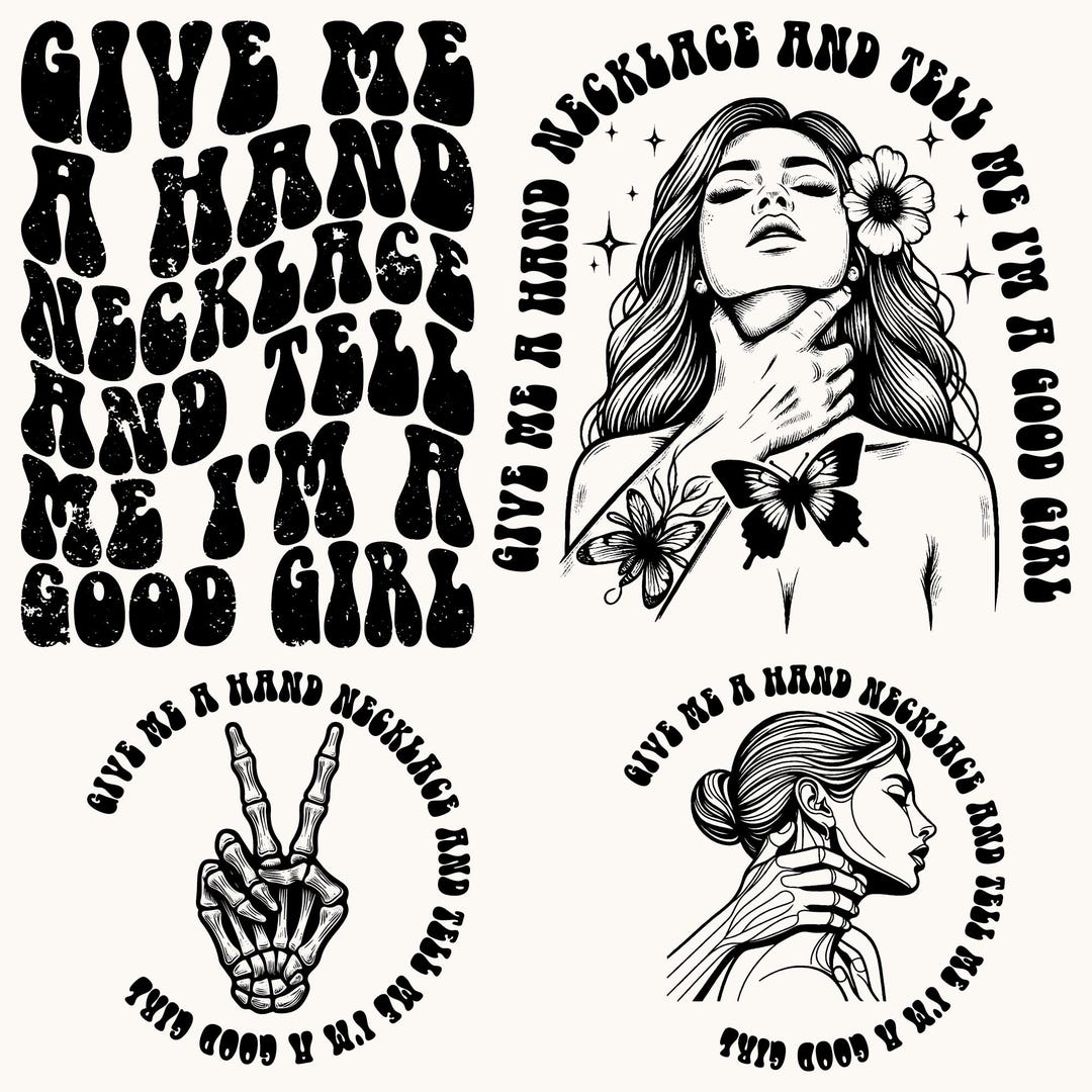 Give Me A Hand Necklace and Tell Me I'm A Good Girl SVG PNG, Book Lover ...