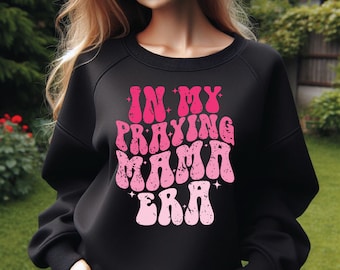 Praying Mama Era SVG PNG: Groovy Christian Design (Digital Download)