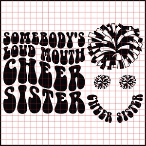 Cheer Sister Svg Png Cut File Sublimation Design, Cheer Sister Svg, Cheer Funny, Cheer Smiley Svg, Pom Pom Svg, Trendy Shirt Svg, Retro wavy