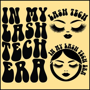 Lash Tech Era SVG PNG: Design del file di taglio del testo ondulato