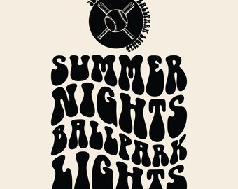 Summer Nights Ballpark Lights SVG, Funny Baseball Mom Svg, baseball mama svg, baseball mama png, trendy baseball svg trendy baseball mom svg