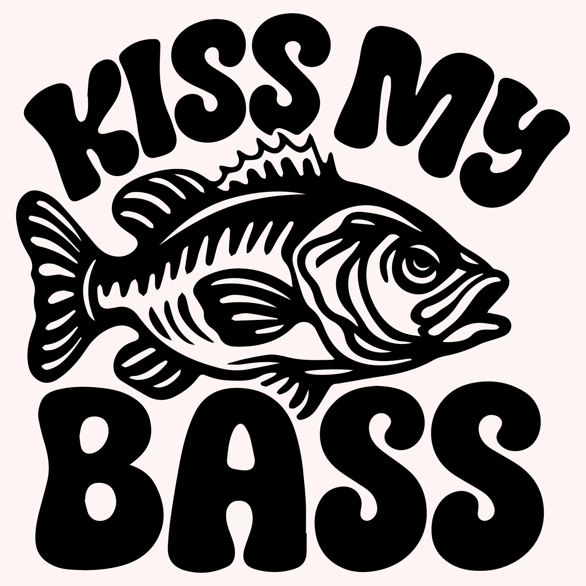 Kiss My Bass SVG, Retro Angler Fishing Design (digital Download
