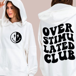 Overstimulated Club SVG PNG Files For Cricut, Overstimulated SVG Png Cut File, Overstimulated Mom Svg Png, Smiley Face Svg Png, Sublimation